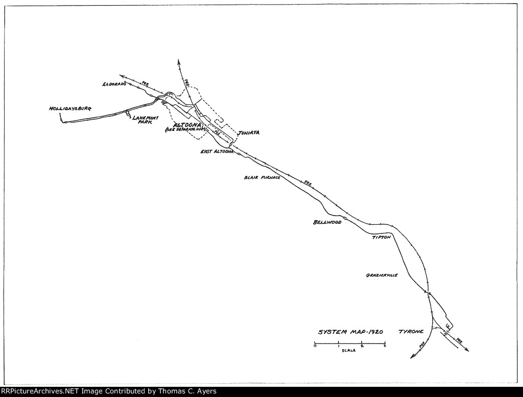 "Altoona's Trolleys," System Map, Page 75, 1980